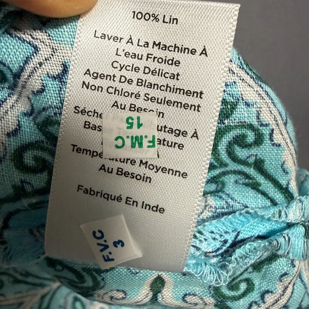 Talbots Tank Top Womens 2X Plus Paisley Blue Boho Resortwear Coastal Grandma